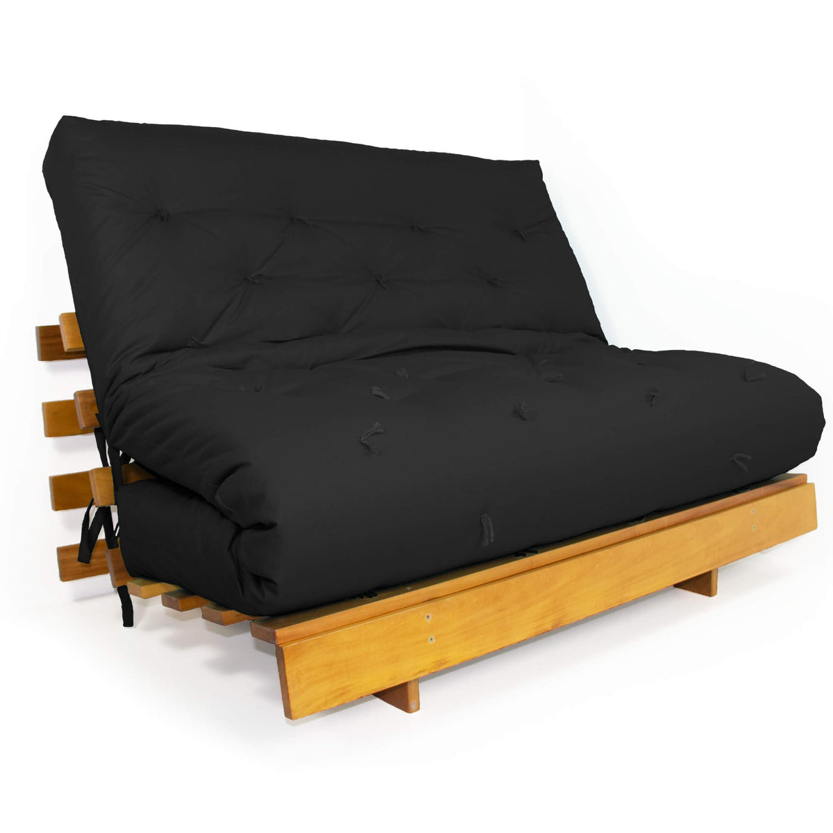 Sofá Cama Casal Futon Tokio Madeira Nobre Sarja Preto