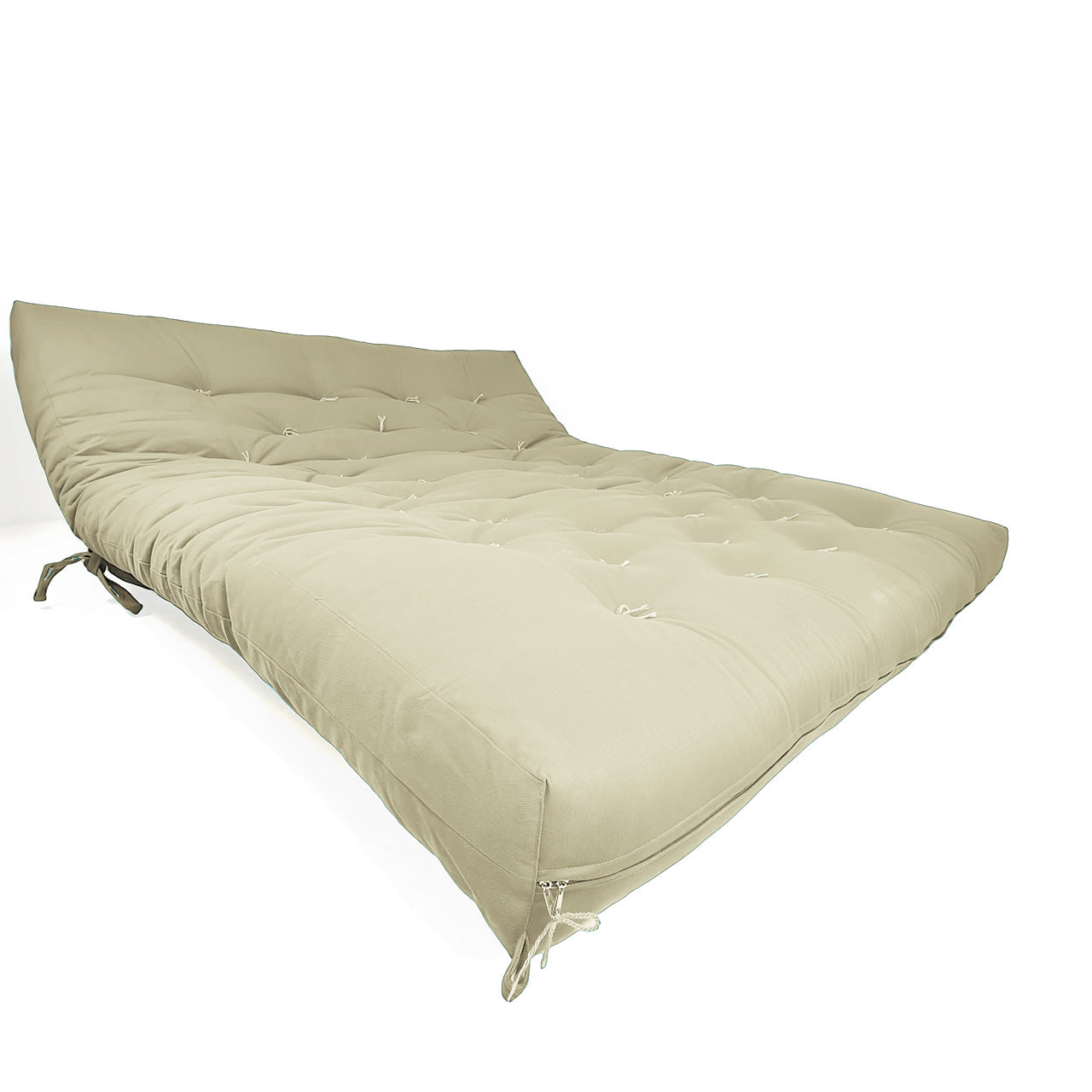 Sofa Cama Futon Oriental King Madeira Pinus Sarja Bege