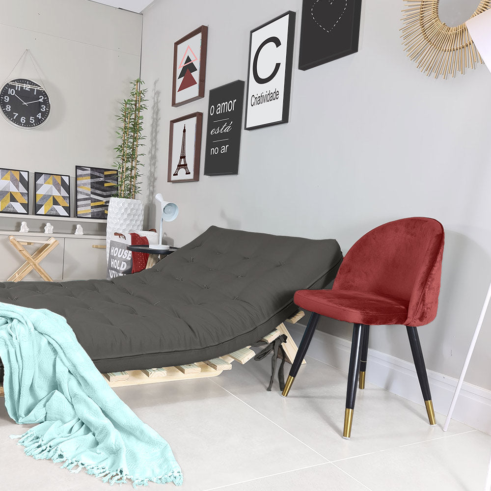 Sofa Cama Futon Casal Tokio Madeira Maciça Acquablock Chumbo