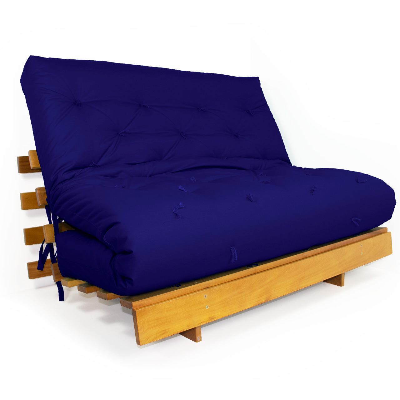 Sofá Cama Casal Futon Tokio Madeira Nobre Acquablock Azul Royal