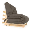 Sofa Cama Solteiro Futon Dobrável Sarja Cinza