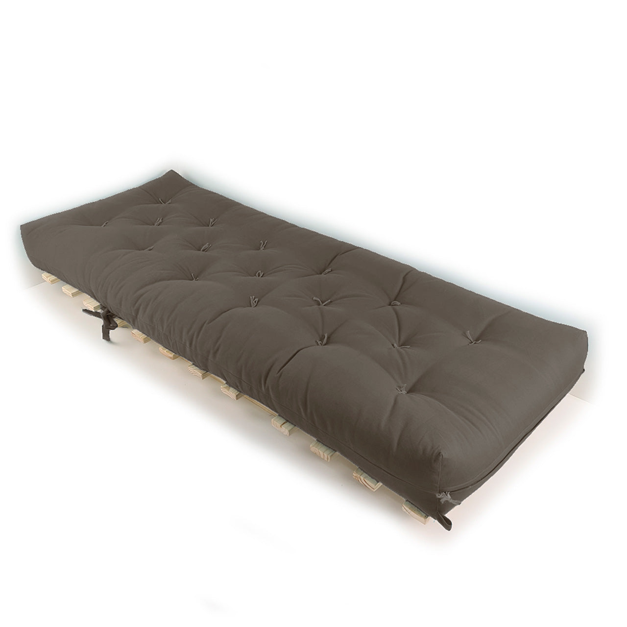 Sofa Cama Solteiro Futon Dobrável Sarja Cinza