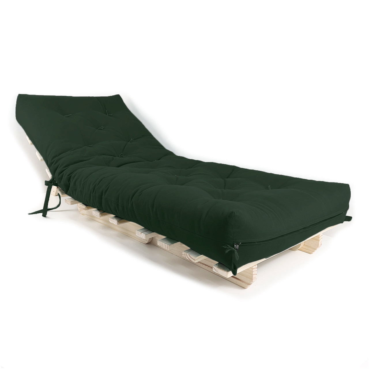 Sofa Cama Solteiro Futon Dobrável Sarja Verde Militar