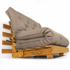 Sofá Cama Casal Futon Tokio Madeira Cor Mel Acquablock Fendi