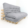 Sofa Cama Futon Oriental King D33 Madeira Pinus Acquablock Cinza Linho
