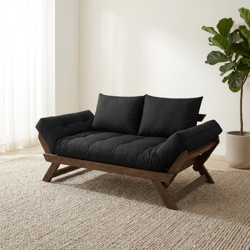 Kit Sofá Japão + 2 Poltronas Acquablock Madeira Cor Imbuia