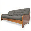 Sofá Cama Casal Futon Paris New II D33 Acquablock em Madeira Maciça Mel  - Chumbo