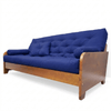 Sofá Cama Casal Futon Paris New II D33 Acquablock em Madeira Maciça Mel  - Azul Royal