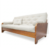 Sofá Cama Casal Futon Paris New II D33 Acquablock em Madeira Maciça Mel  - Branco Off