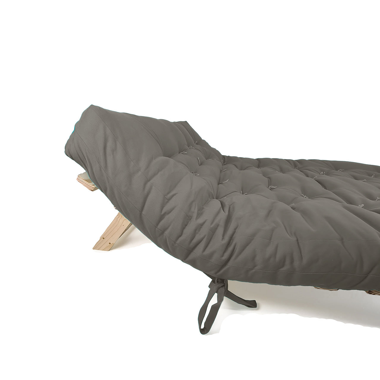 Sofa Cama Futon Oriental King Madeira Pinus Sarja Cinza