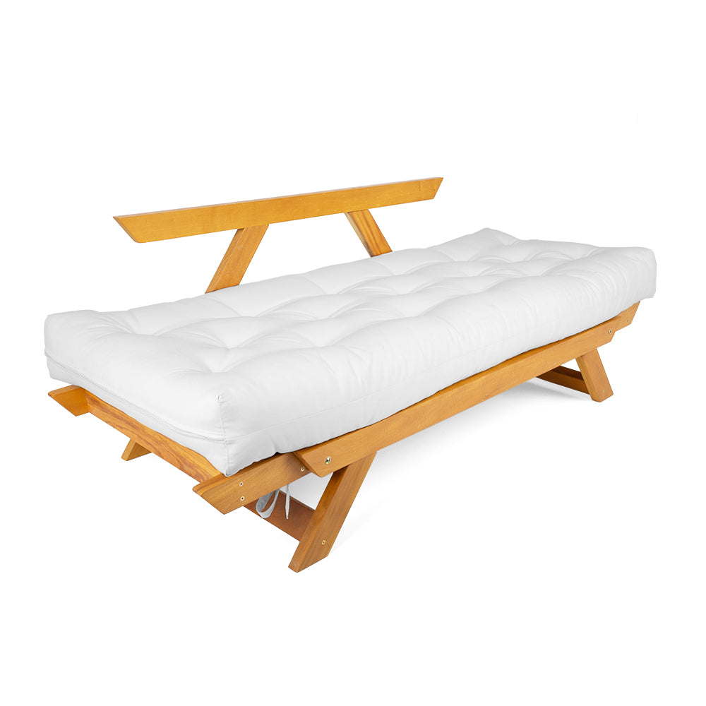Sofá Japão Futon Acquablock Madeira Nobre Natural - Amarelo