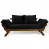 Sofá Japão Futon Sarja Madeira Cor Imbuia - Preto