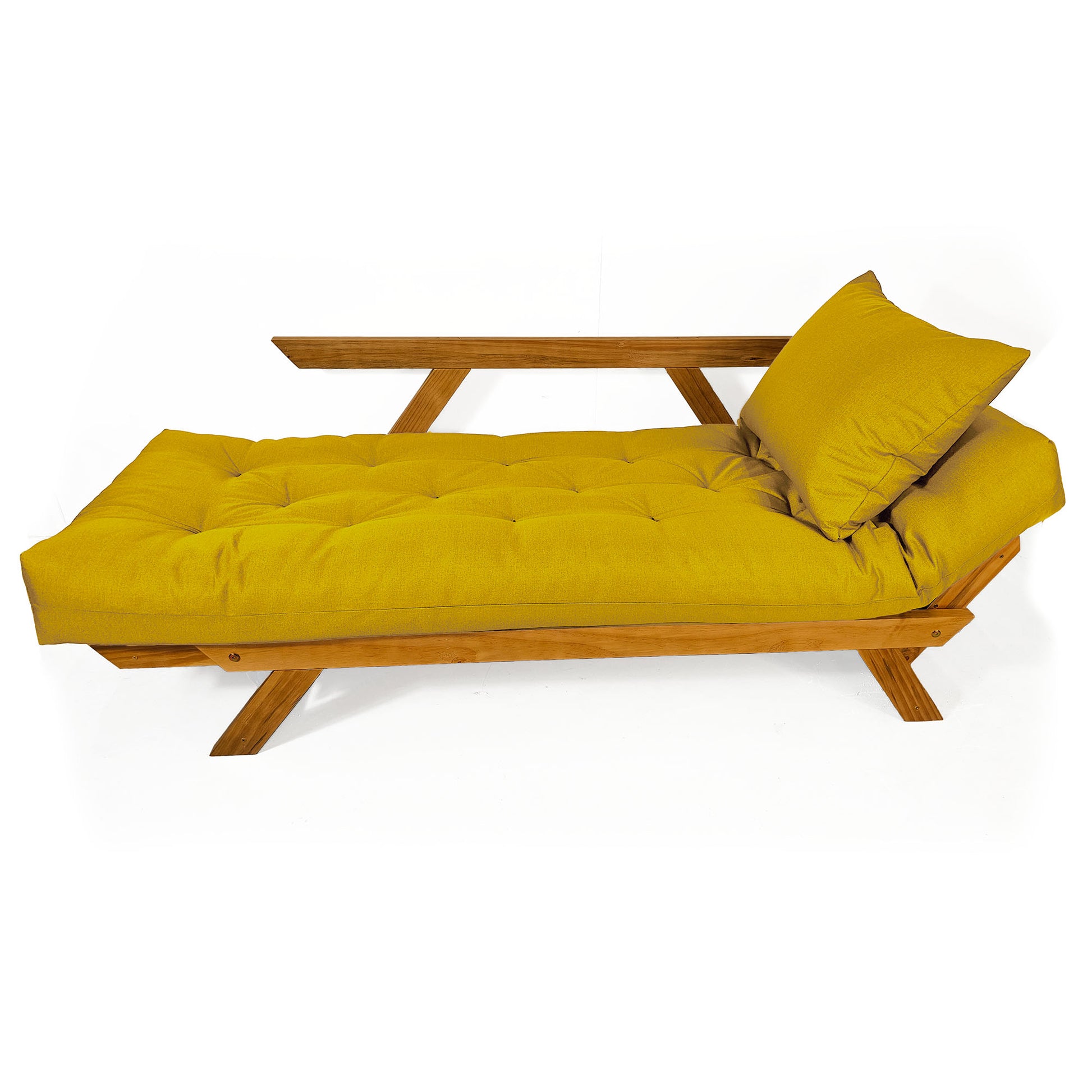 Sofá Japão Futon Acquablock Madeira Cor Mel - Amarelo