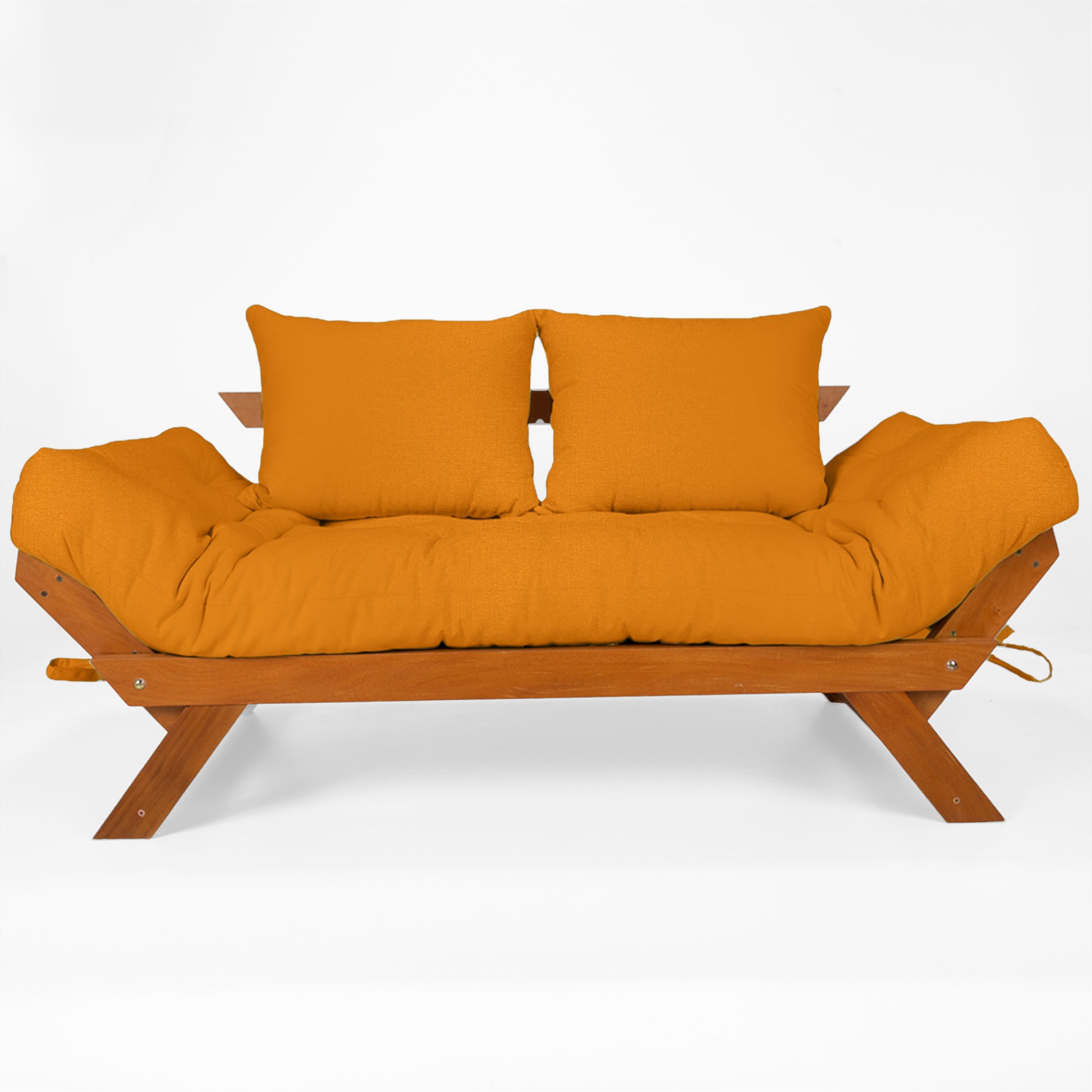 Sofá Japão Futon Sarja Madeira Nobre Natural