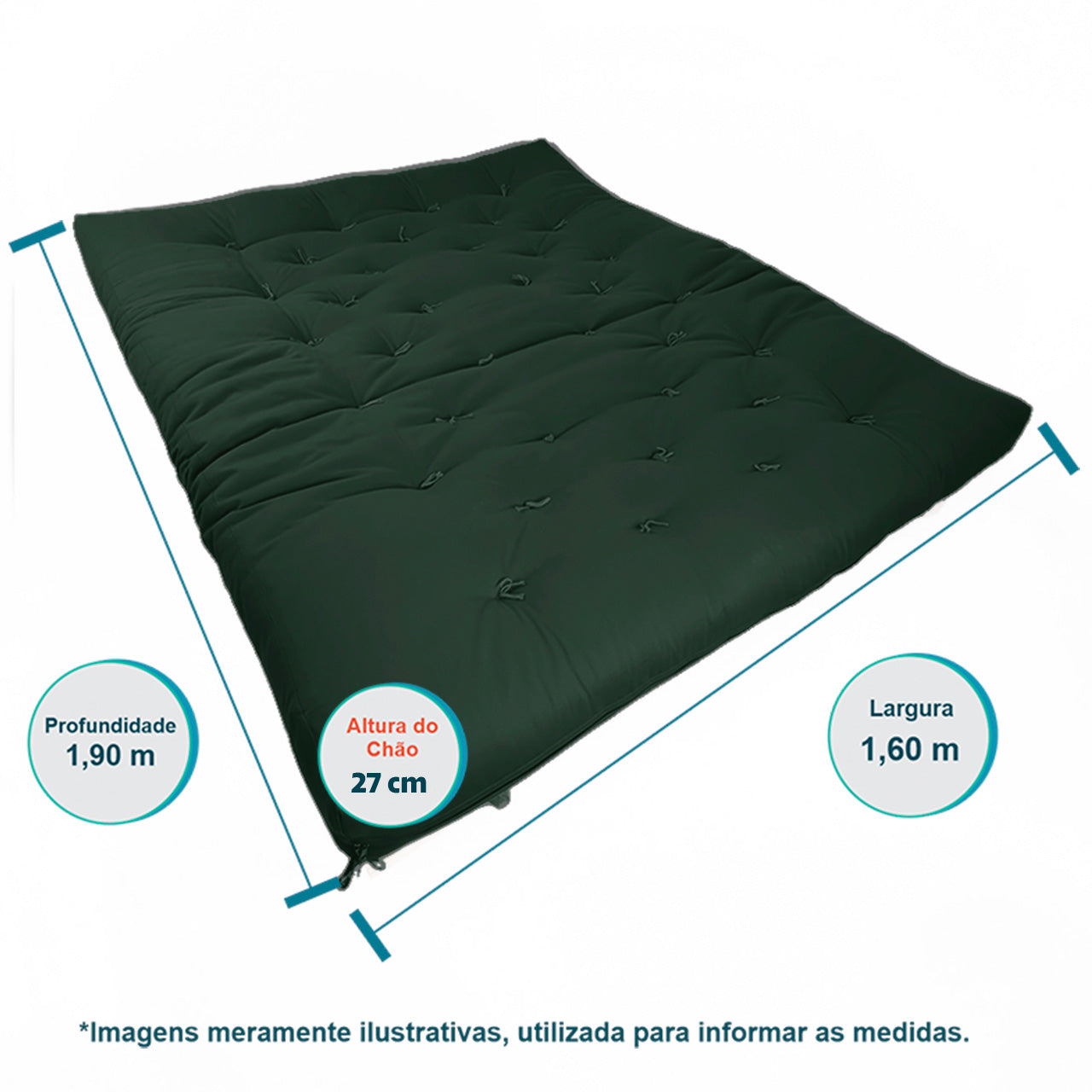Sofa Cama Futon Oriental King Madeira Pinus Sarja Verde Militar