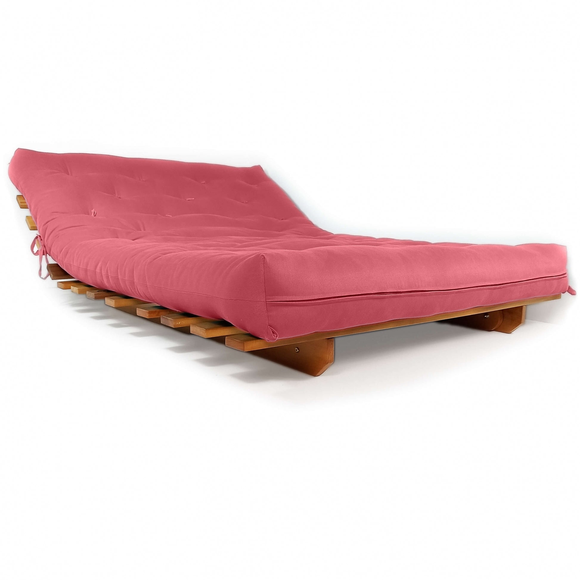 Sofá Cama Casal Futon Oriental Madeira Nobre Natural Goiaba