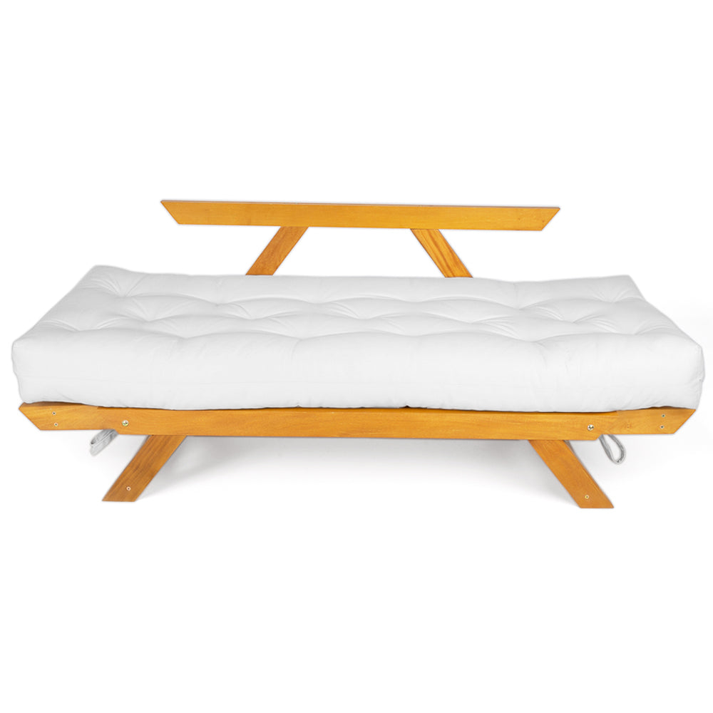 Sofá Japão Futon Acquablock Madeira Nobre Natural - Azul Royal
