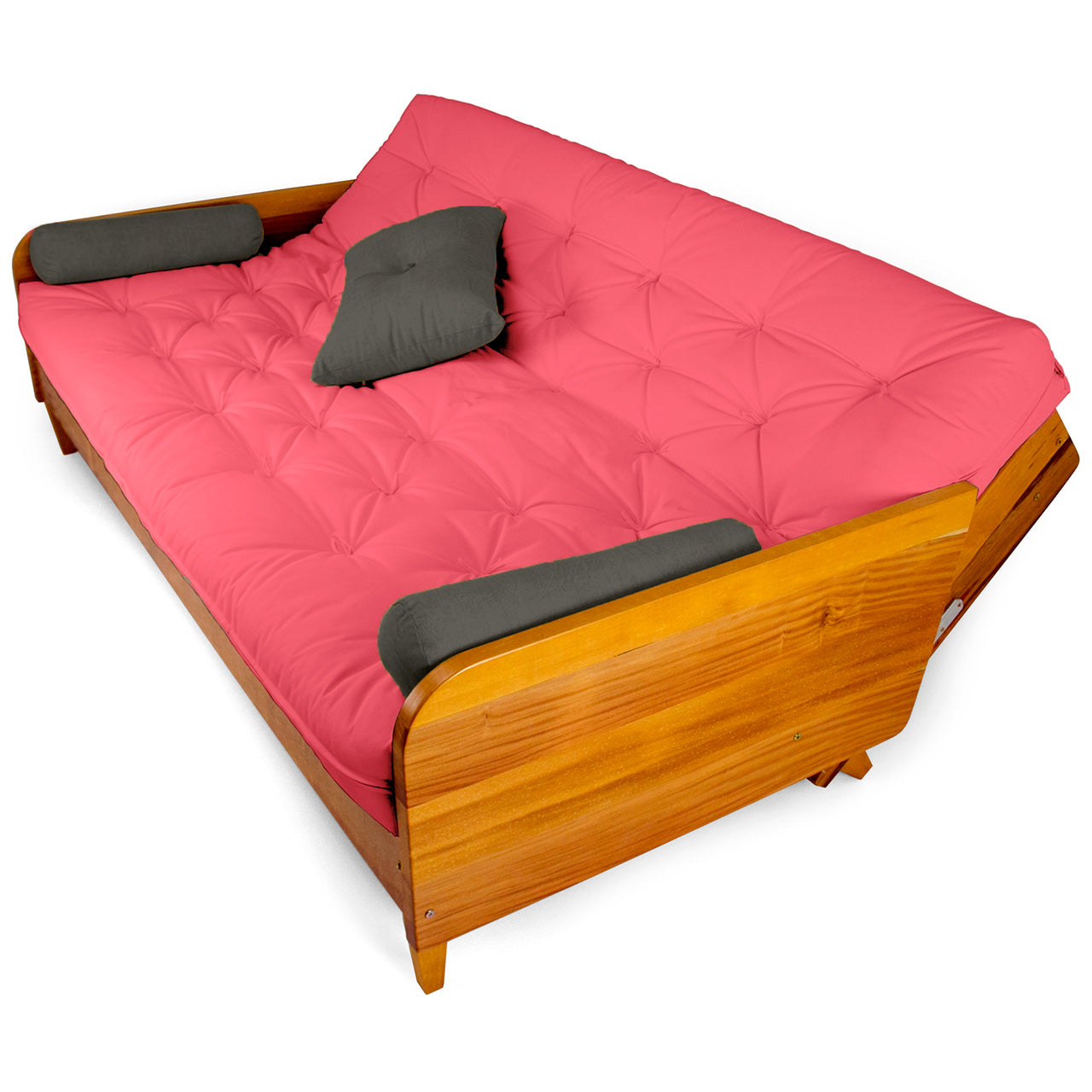 Sofá Cama Paris Sarja Madeira Nobre Natural - Goiaba