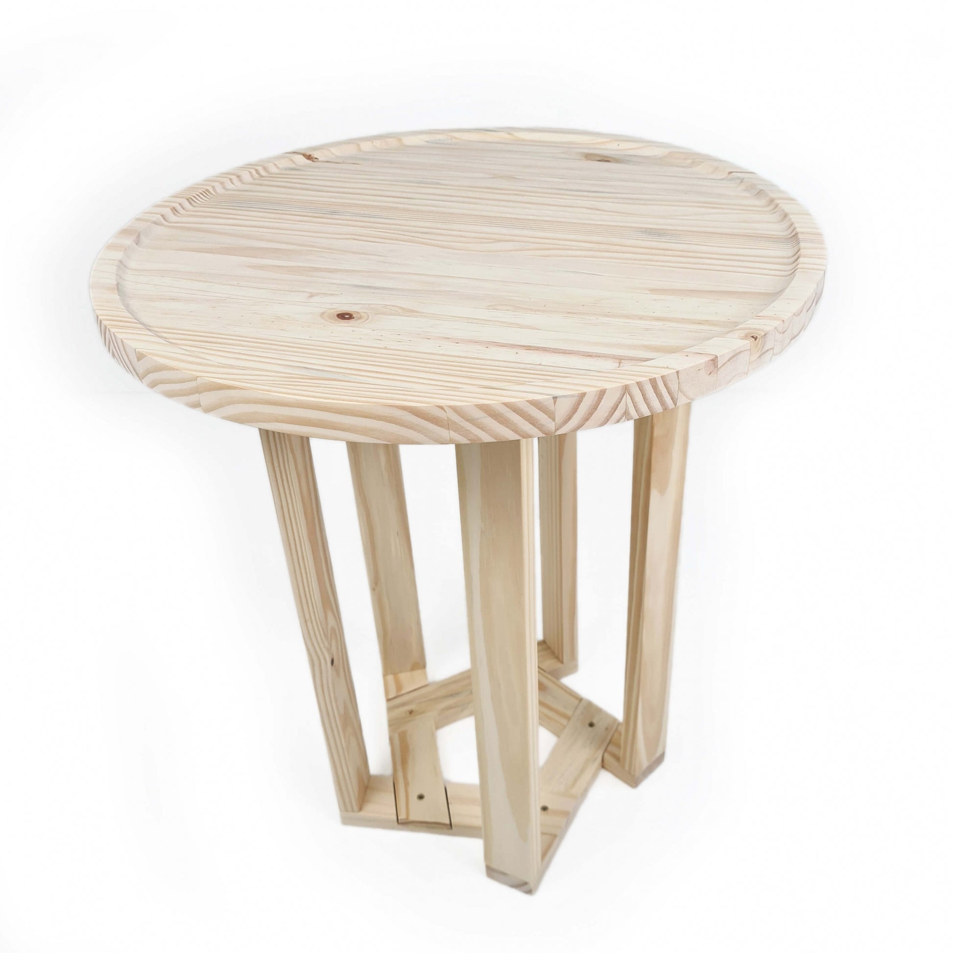 Mesa Lateral Design Redonda Madeira Pinus
