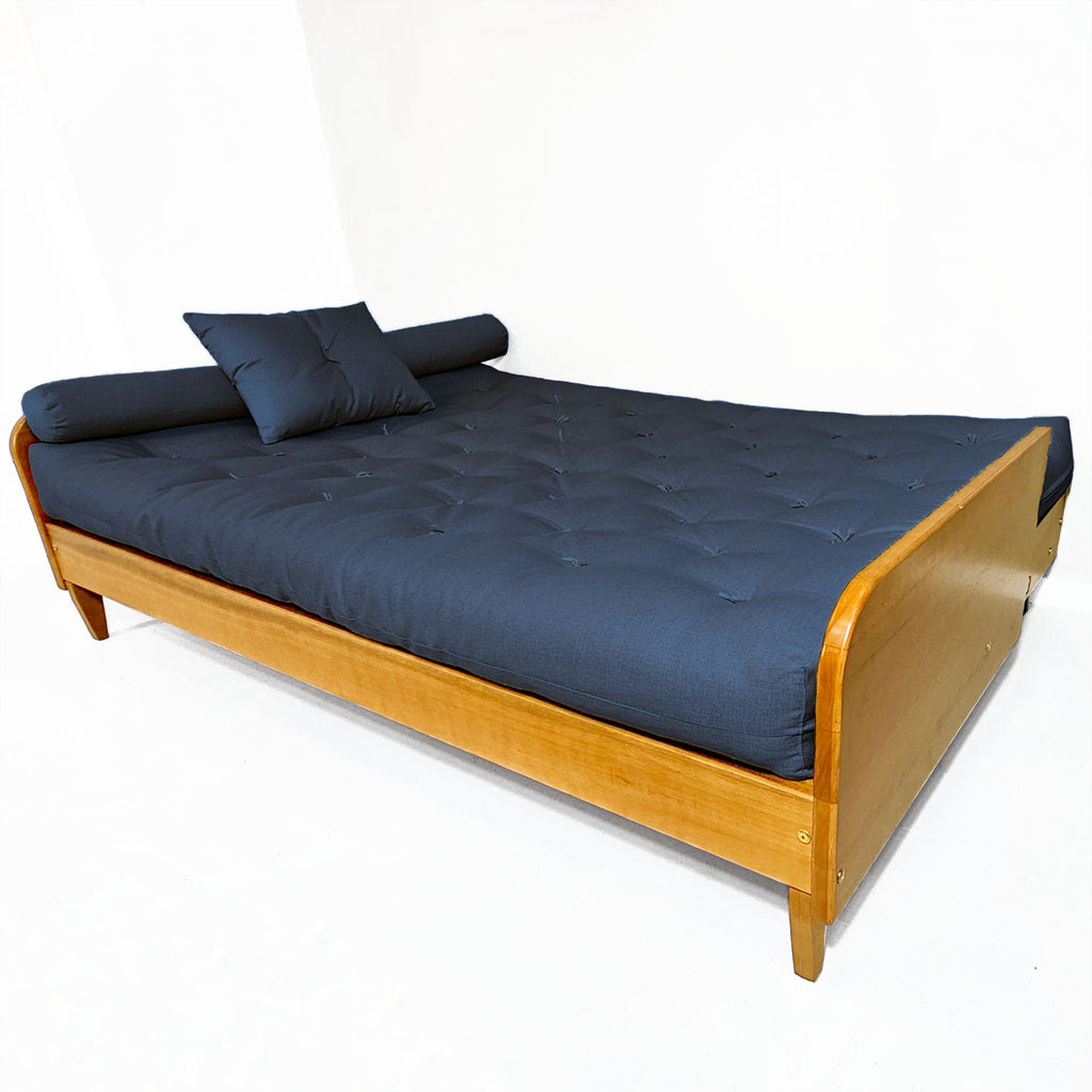 Sofá Cama Paris Acquablock Madeira Nobre Natural - Azul Royal