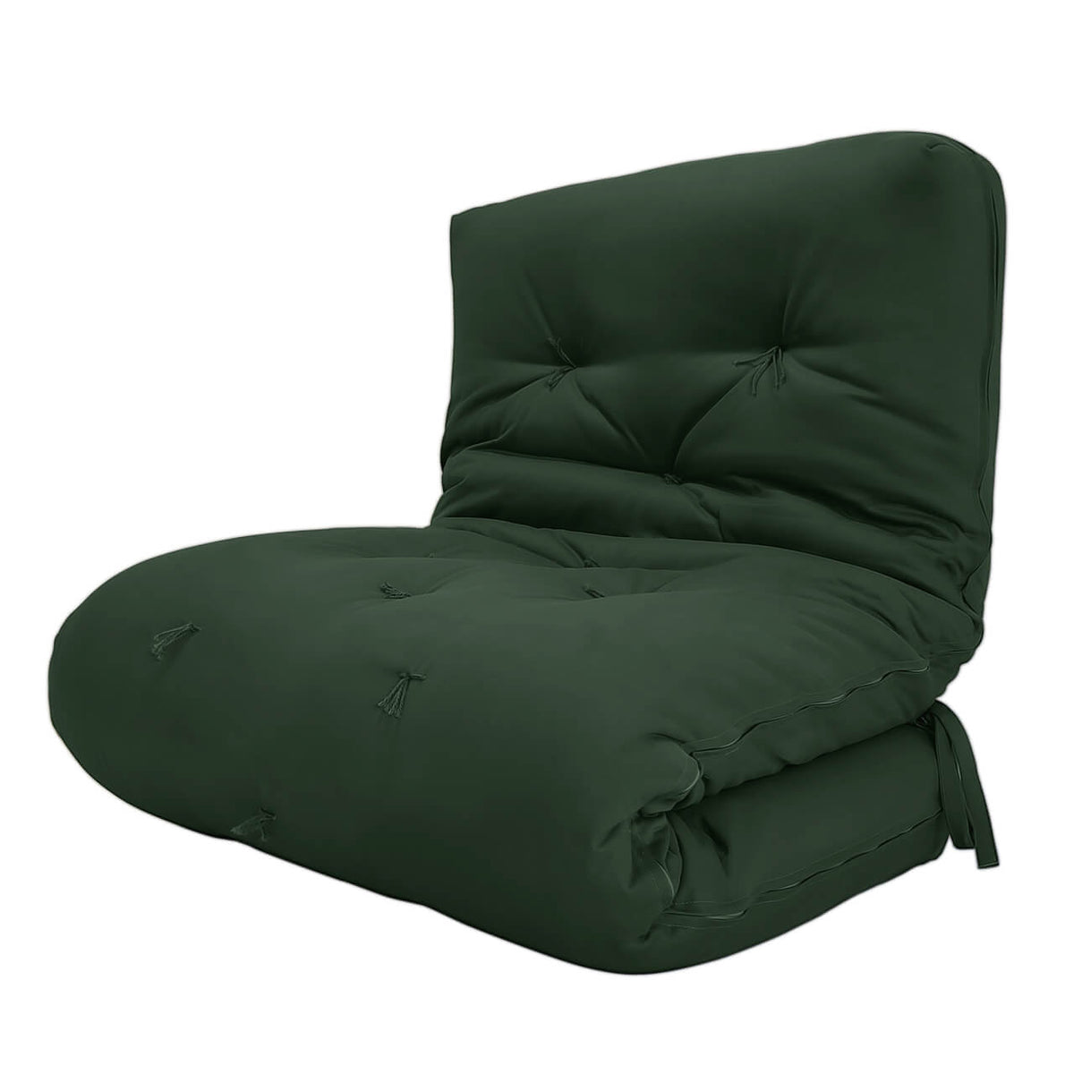Futon Solteiro Oriental D28 Dobrável - Sarja Verde Militar