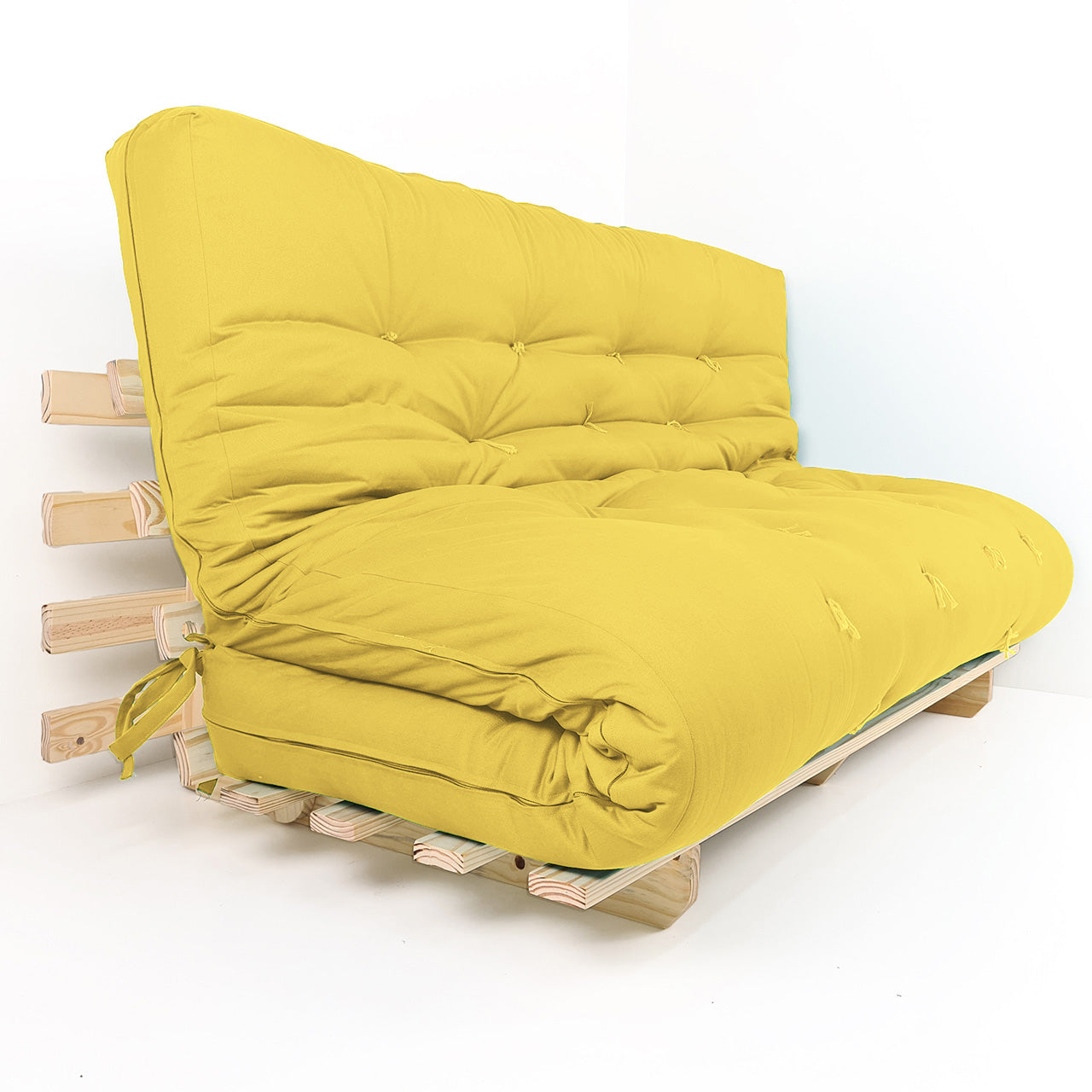 Sofa Cama Futon Oriental King Madeira Pinus Acquablock Amarelo
