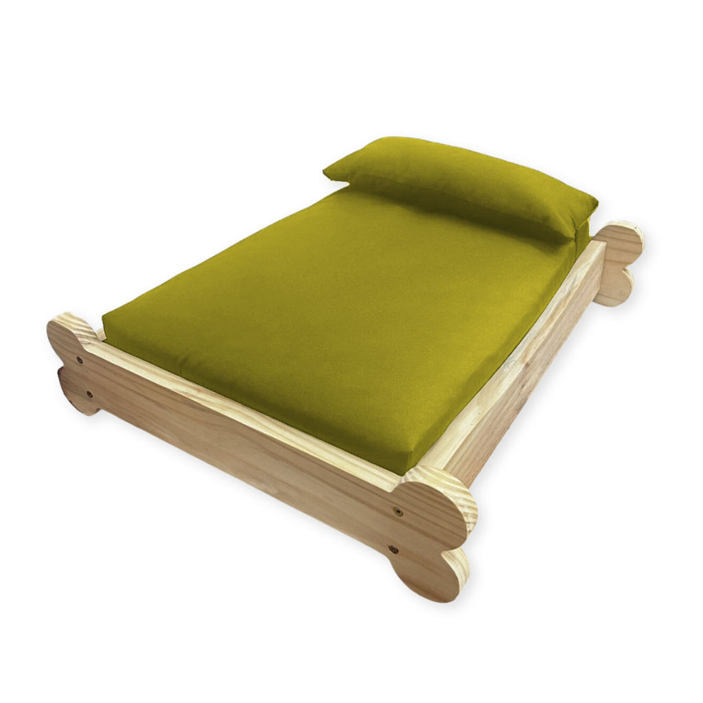 Cama Caminha Pet Impermeável Madeira Maciça - Amarelo
