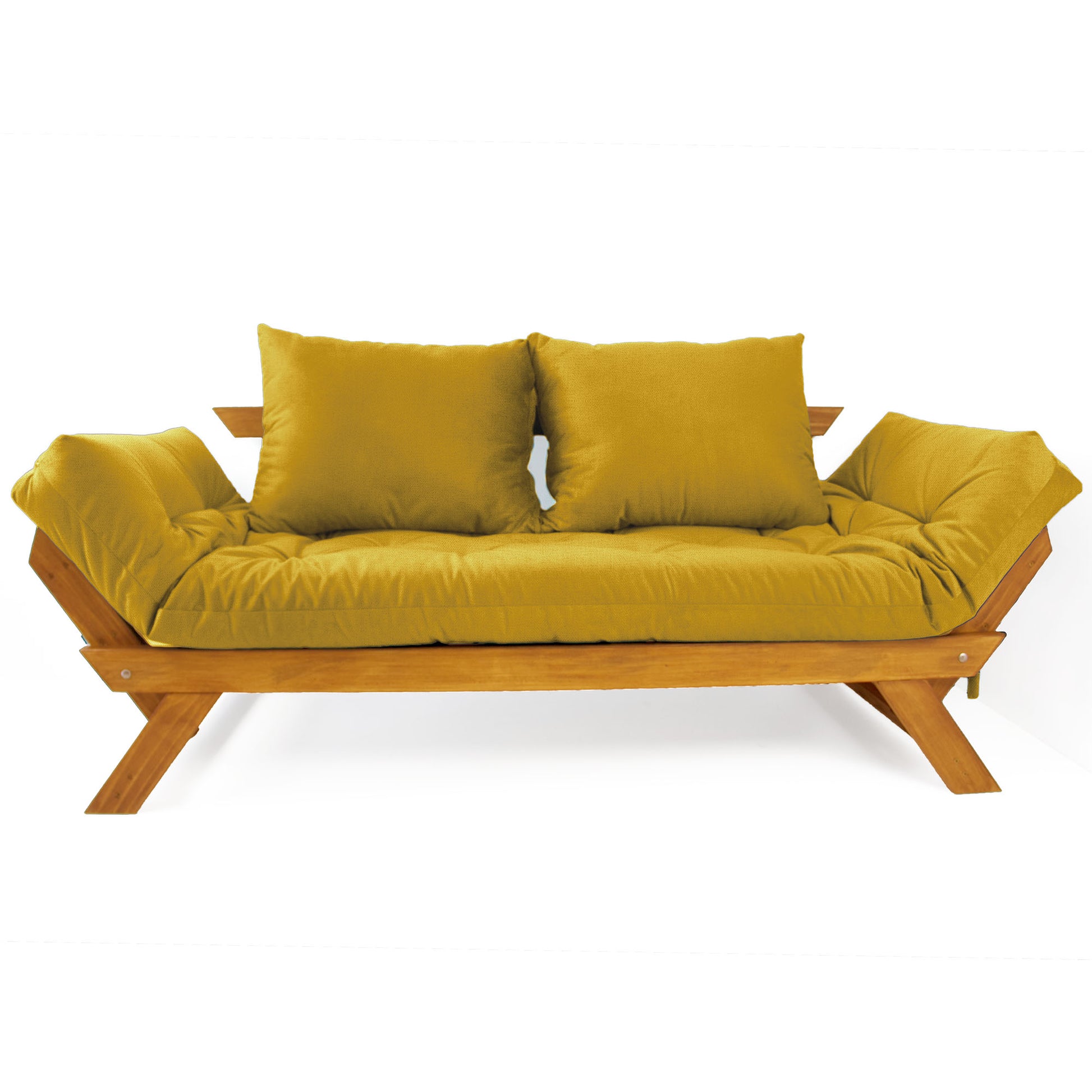 Sofá Japão Futon Acquablock Madeira Cor Mel - Amarelo