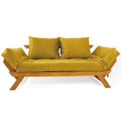 Sofá Japão Futon Acquablock Madeira Cor Mel - Amarelo