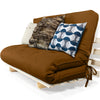 Sofa Cama Casal Futon Oriental D33 Com Madeira Maciça - Caramelo