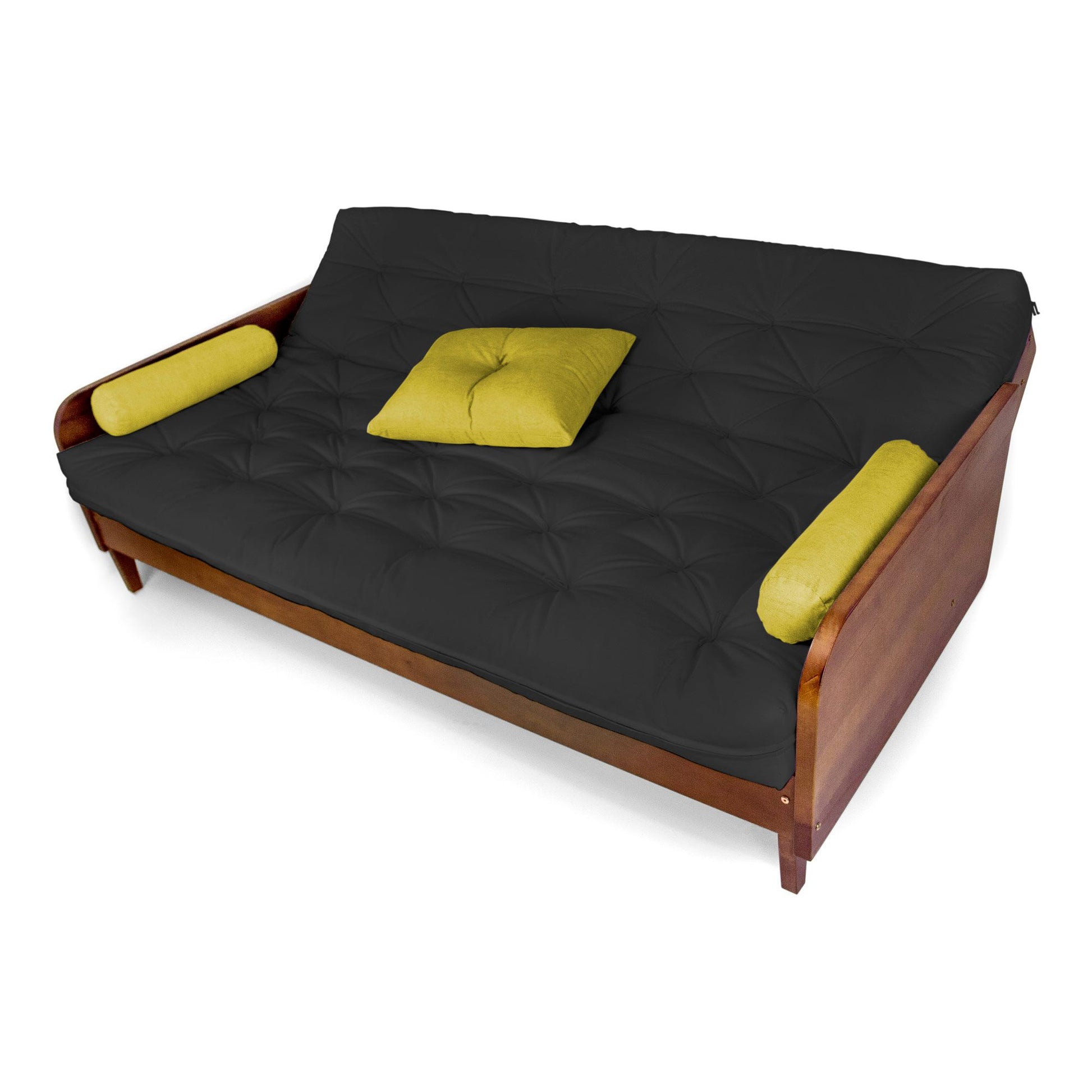 Sofá Cama Paris Acquablock Madeira Nobre Imbuia - Preto