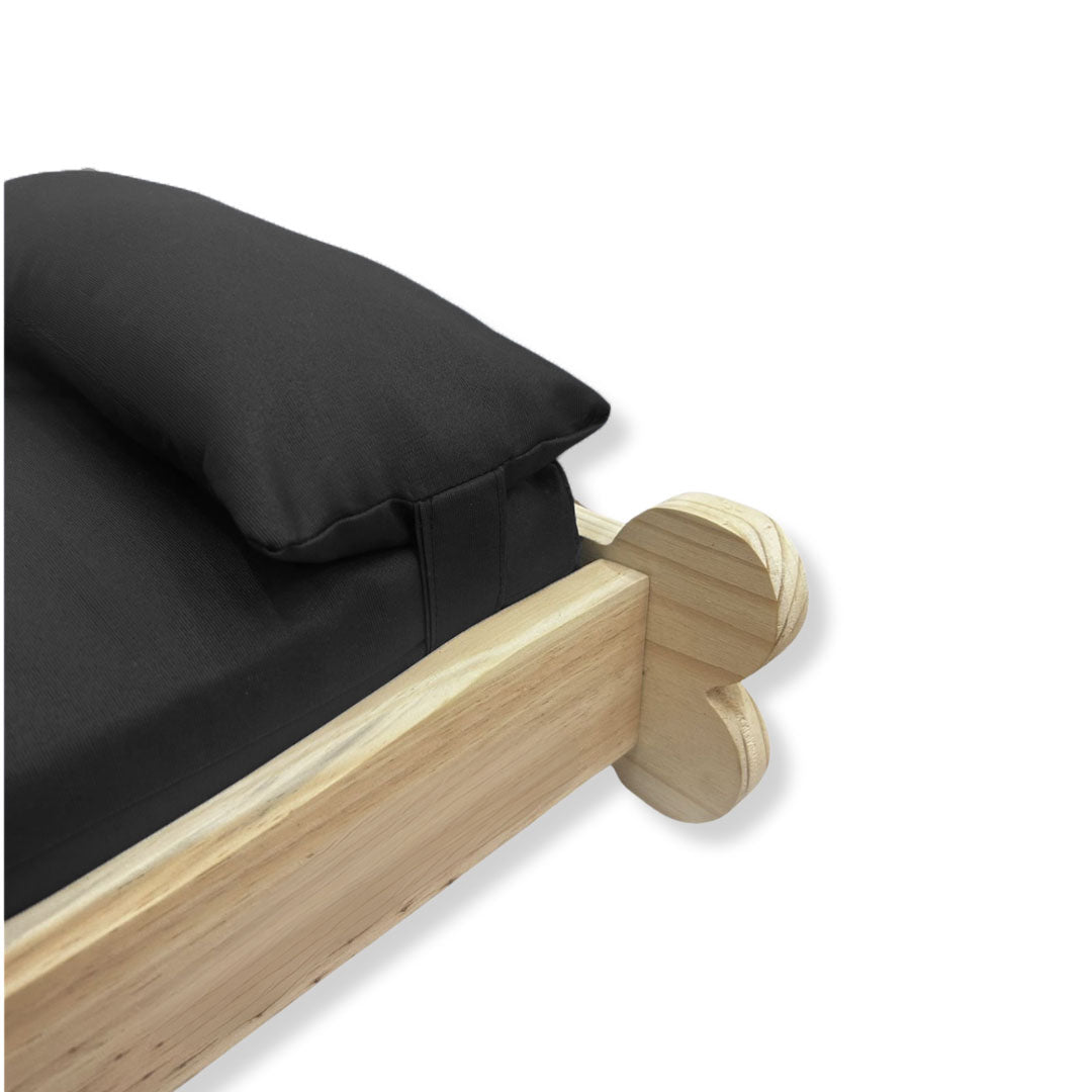 Cama Caminha Pet Impermeável Madeira Maciça - Preto