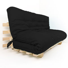 Sofa Cama Futon Oriental King Madeira Pinus Acquablock Preto