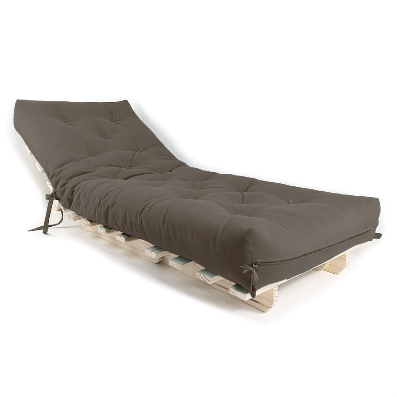 Sofa Cama Solteiro Futon Dobrável Sarja Cinza