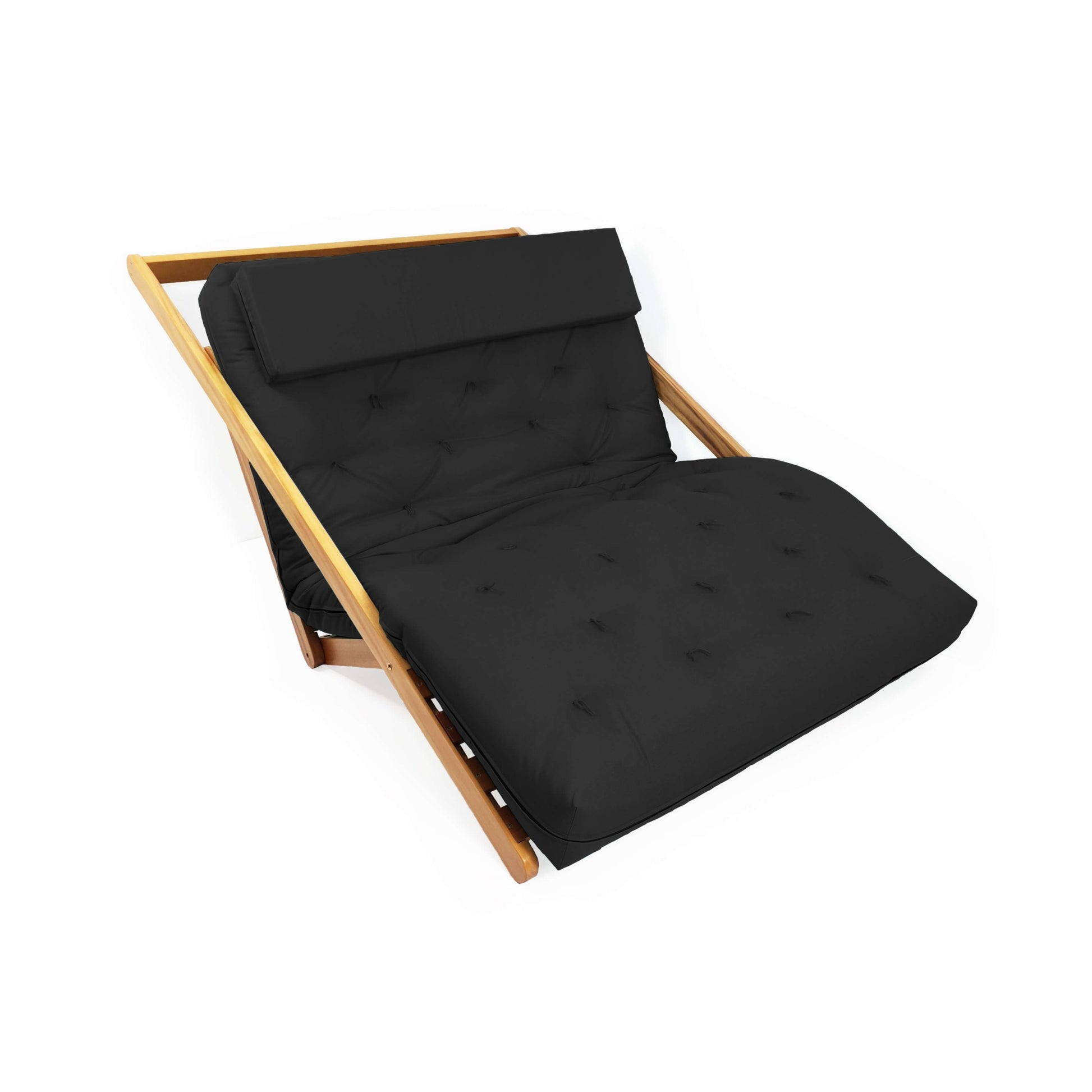 Poltrona New York Reclinável Casal Futon Sarja Preto Sala de Estar