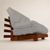 Sofá Cama Casal Futon Tokio D33 Madeira Cor Imbuia Acquablock - Cinza Linho
