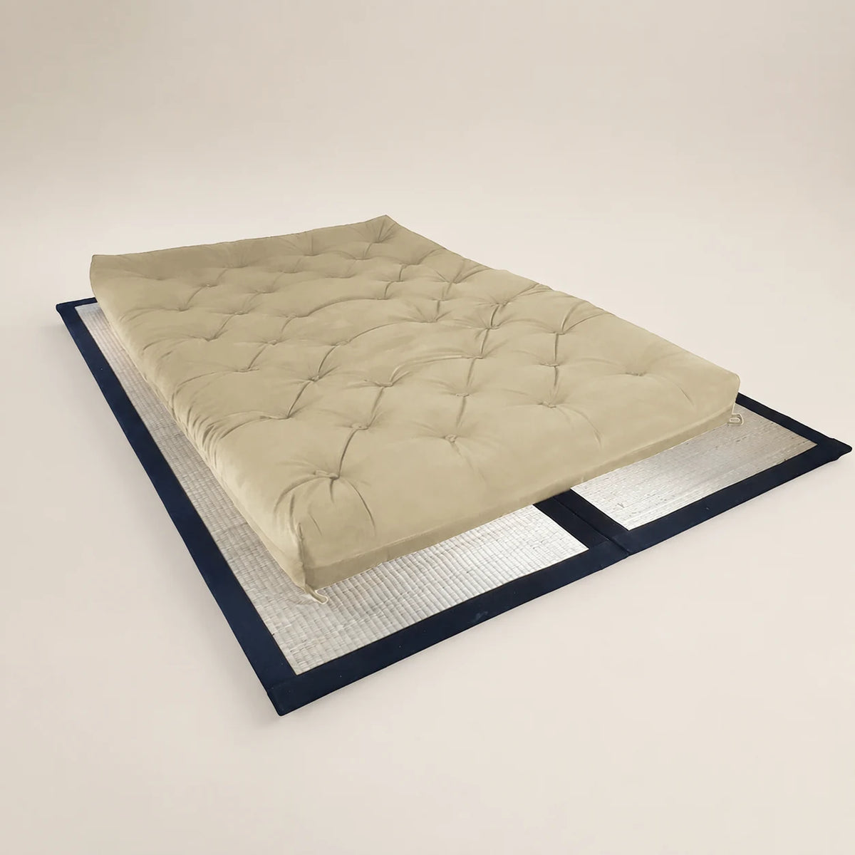 Futon Sofa Cama Casal D33 Tendencia Oriental Bege