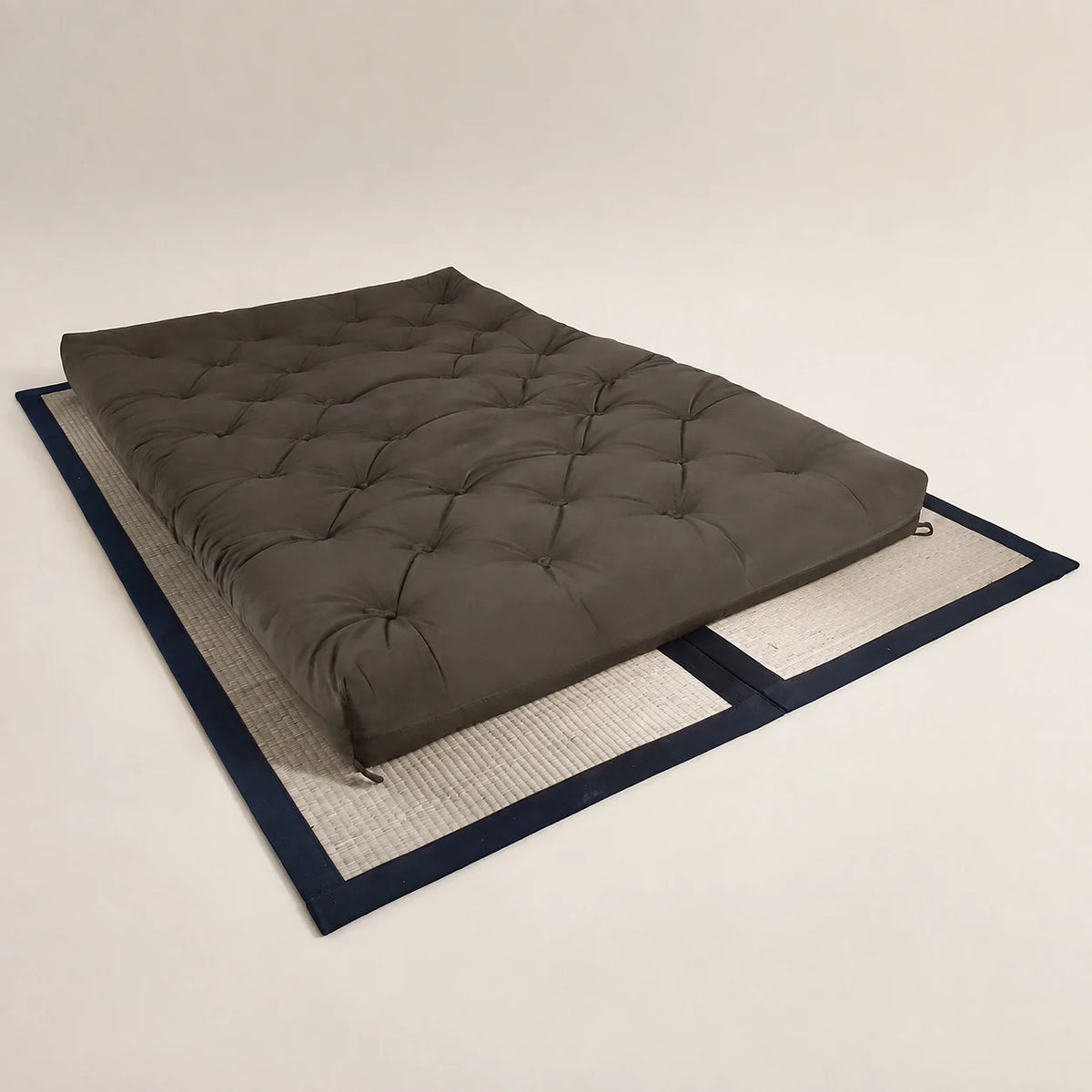 Futon Sofa Cama Casal D33 Tendencia Oriental Cinza
