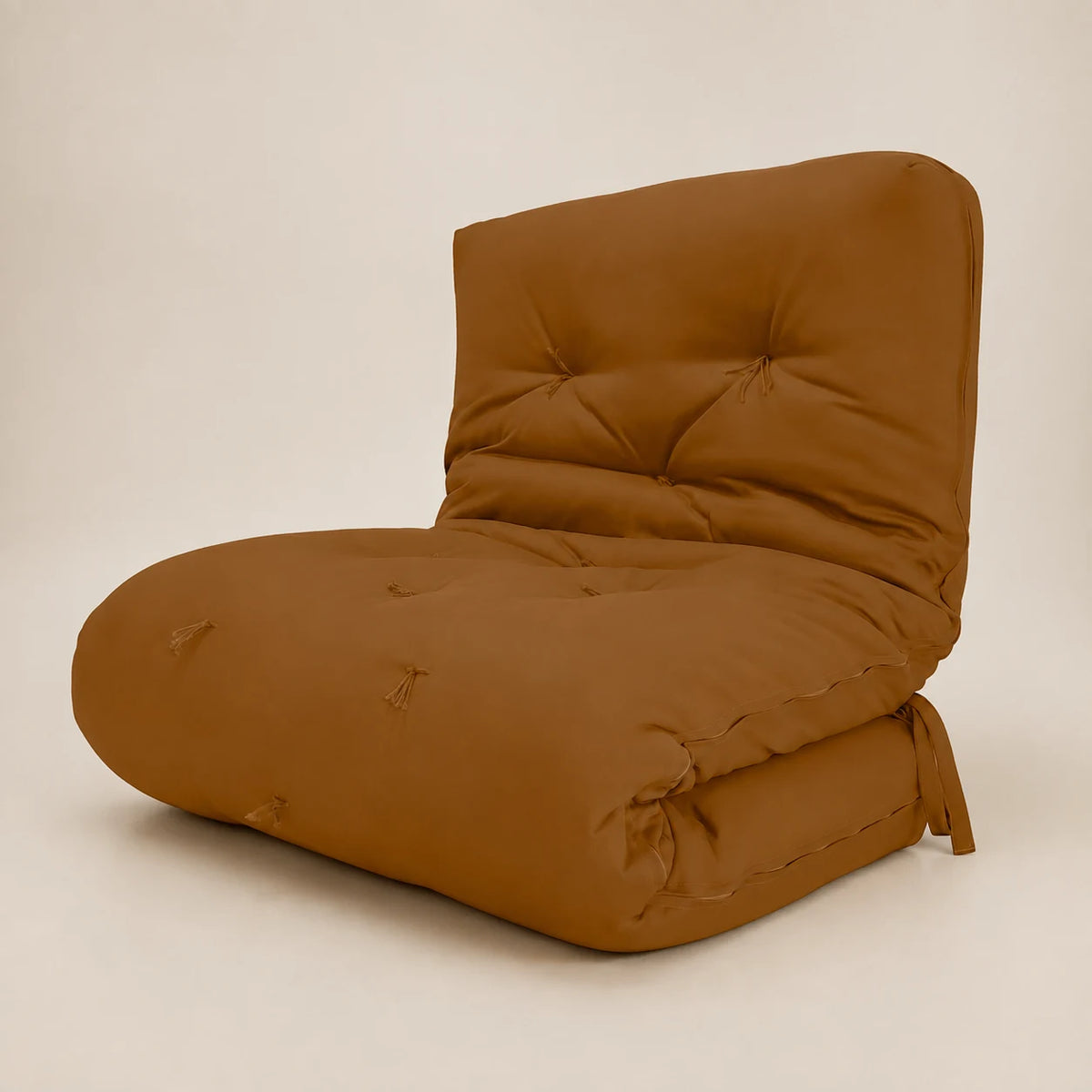 Futon Solteiro Oriental D28 Dobrável - Sarja Caramelo
