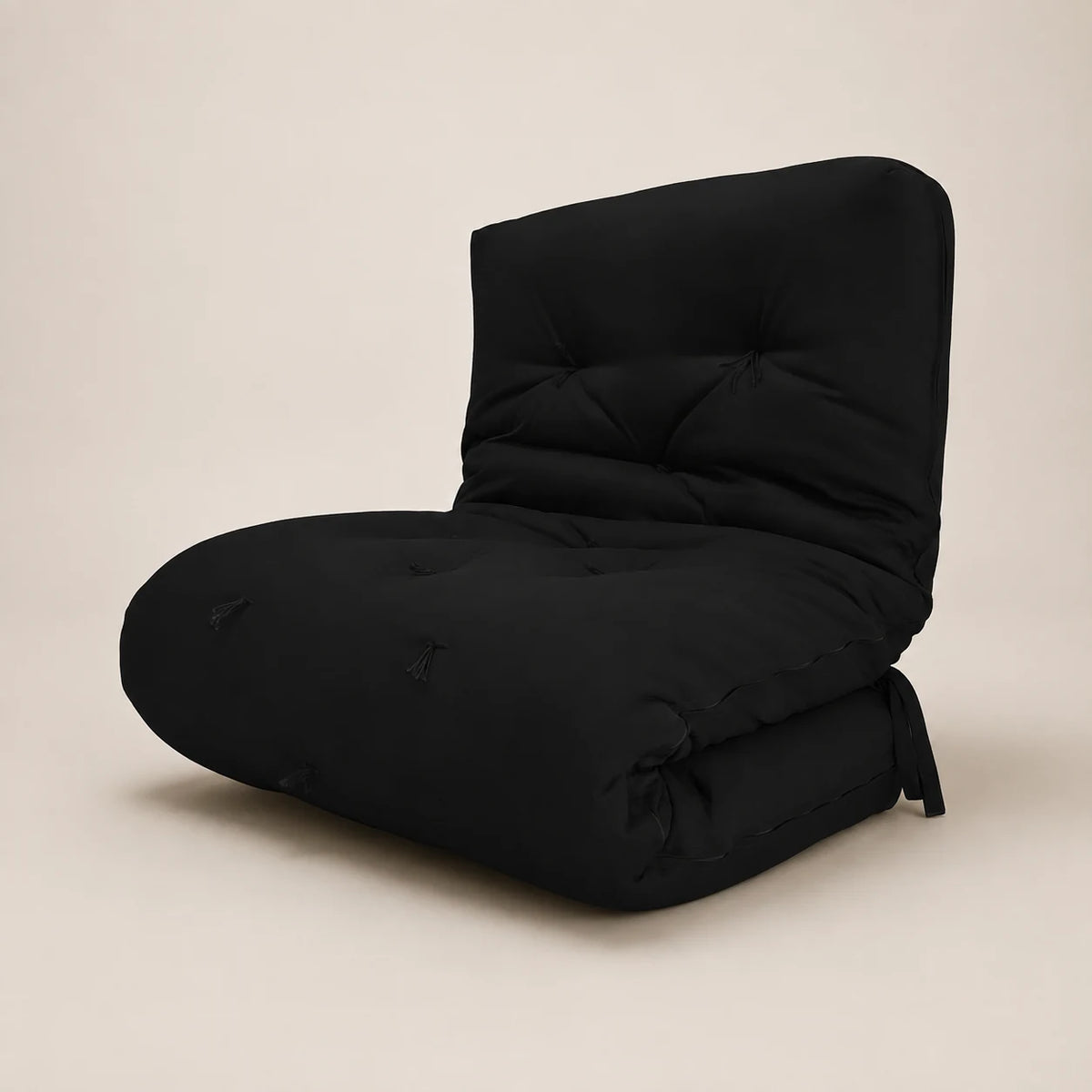 Futon Solteiro Oriental D28 Dobrável - Sarja Preto