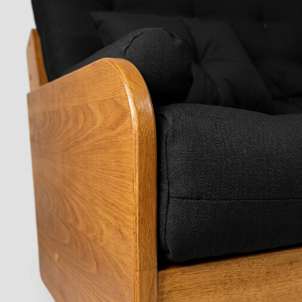 Convertible sofa bed / Futon — Material and Wood Detail | Generated by Modelize