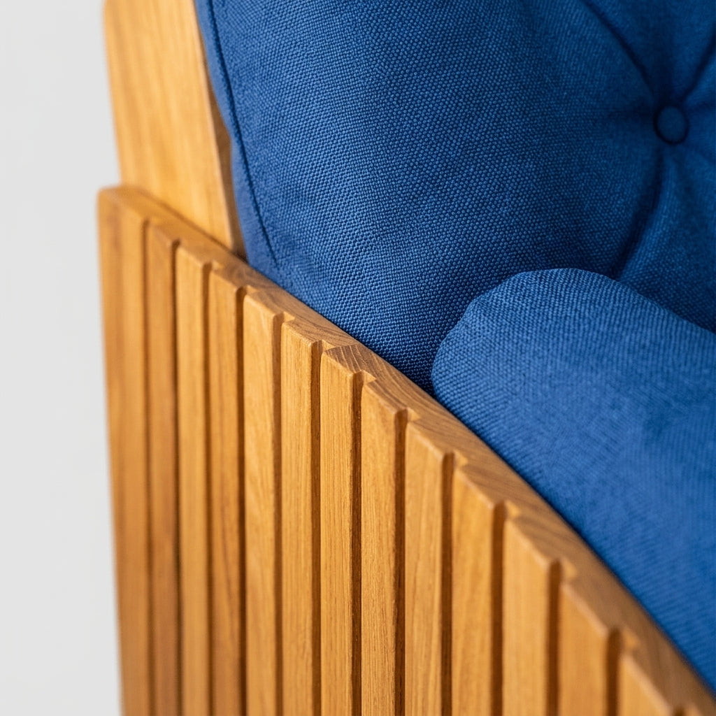 Futon Sofa Bed — Texture and Wood Detail | Generated by Modelize