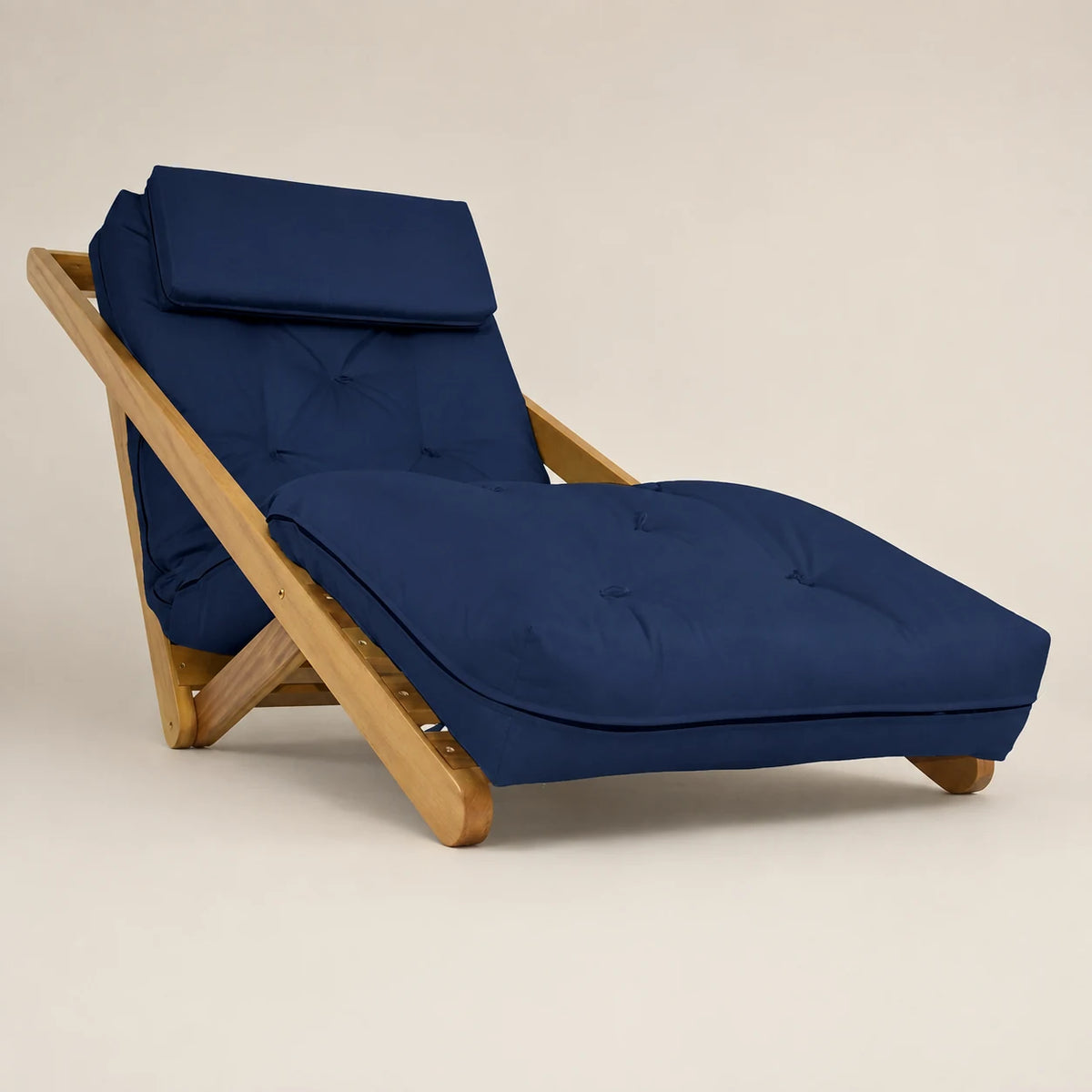 Poltrona New York Reclin�vel Solteiro Sala de Estar Madeira Pinus Acquablock Azul Royal