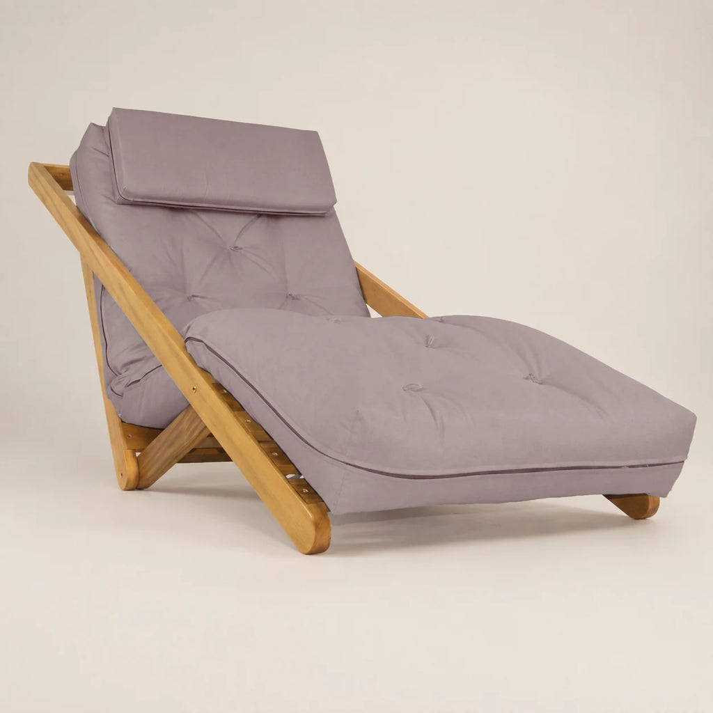 Poltrona New York Reclin�vel Solteiro Sala de Estar Madeira Pinus Acquablock Cinza Fendi