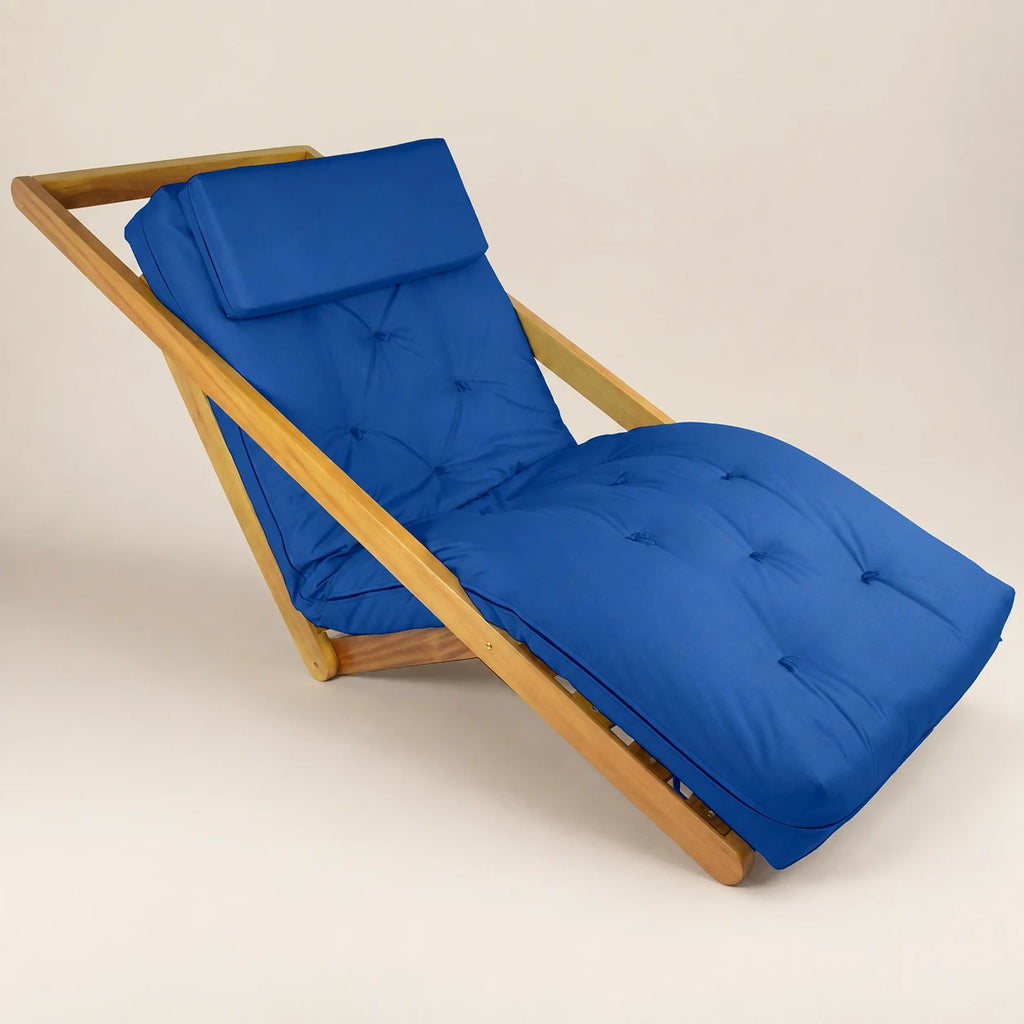 Poltrona New York Reclin�vel Solteiro Sala de Estar Sarja Azul Royal