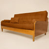 Sof� De Madeira Nobre Cor Mel Futon Paris - Tecido Sarja 100% Algod�o Caramelo