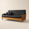 Sof� Cama Casal Futon D33 Paris II  Acquablock Madeira Maci�a Mel - Cor Preto