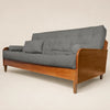 Sof� Cama Casal Futon D33 Paris II Sarja em Madeira Maci�a Natural - Cor Cinza