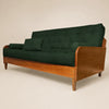 Sof� Cama Casal Futon D33 Paris II Sarja em Madeira Maci�a Natural - Cor Verde Militar