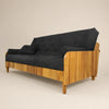 Sof� Cama Casal Futon D33 Paris II Ripado Acquablock Madeira Maci�a Mel - Cor Preto